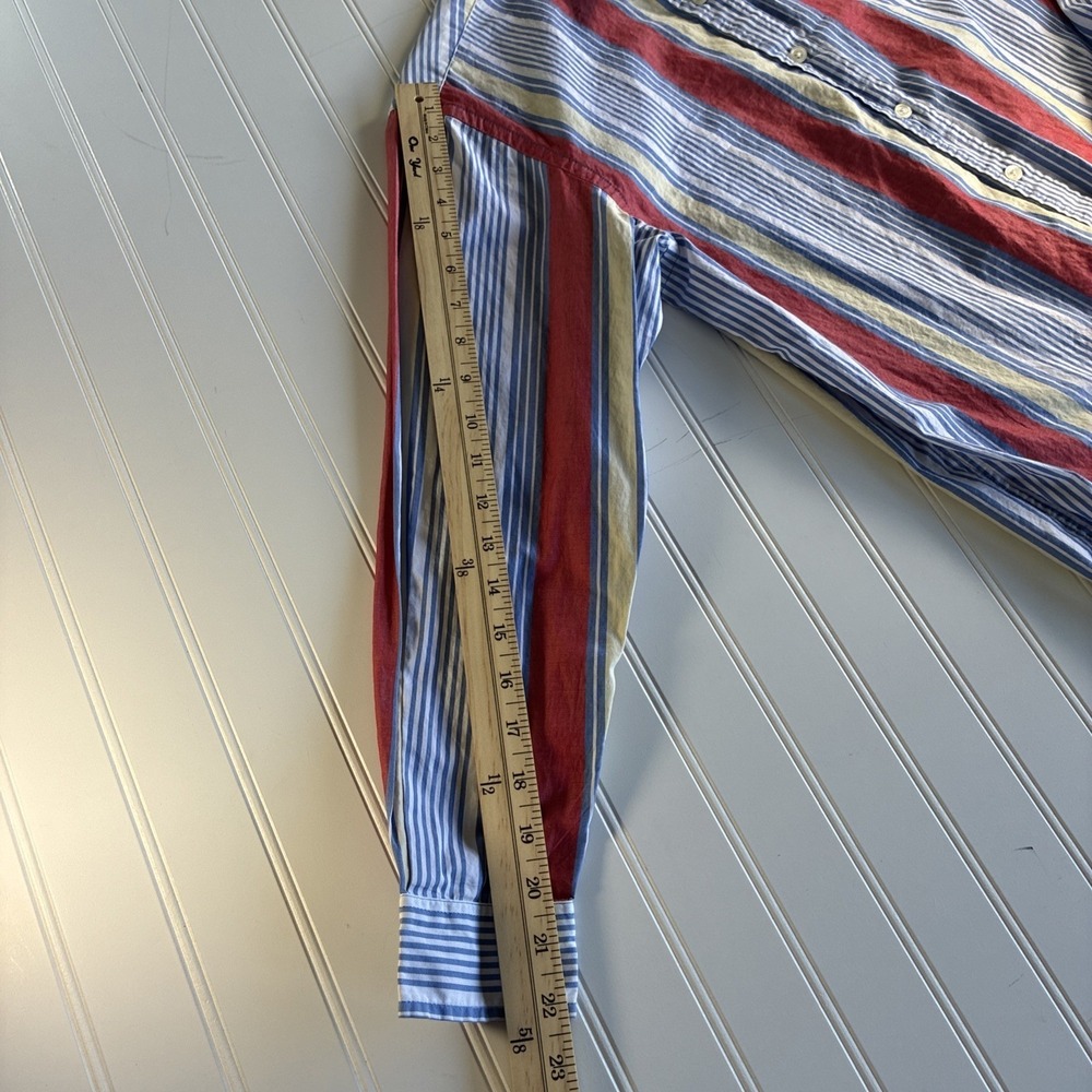 VTG Talbots Old Money Vertical Striped Button Blouse Size Large Momcore 40 In. - Picture 7 of 16